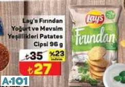LAY'S FIRINDAN YOĞURT VE MEVSİM YEŞİLLİKLERİ PATATES CİPSİ 96 G